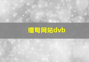 缅甸网站dvb