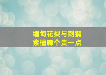 缅甸花梨与刺猬紫檀哪个贵一点