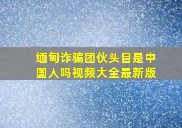 缅甸诈骗团伙头目是中国人吗视频大全最新版