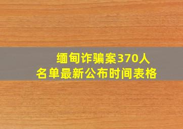 缅甸诈骗案370人名单最新公布时间表格