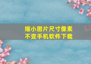 缩小图片尺寸像素不变手机软件下载