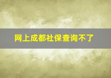 网上成都社保查询不了