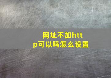 网址不加http可以吗怎么设置