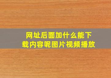 网址后面加什么能下载内容呢图片视频播放