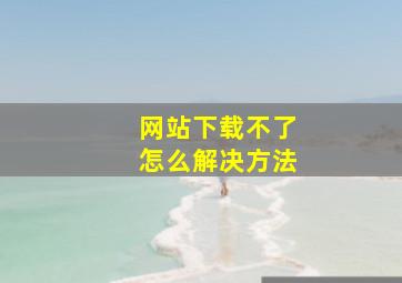 网站下载不了怎么解决方法