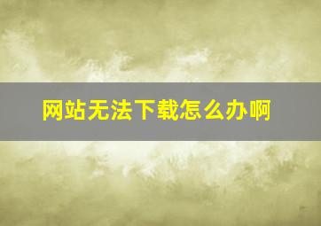 网站无法下载怎么办啊