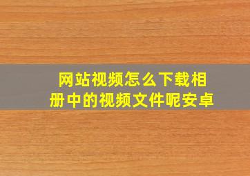 网站视频怎么下载相册中的视频文件呢安卓