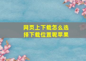 网页上下载怎么选择下载位置呢苹果