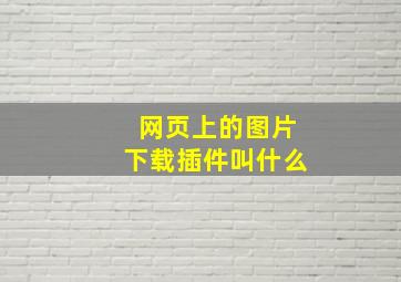 网页上的图片下载插件叫什么