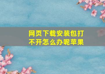 网页下载安装包打不开怎么办呢苹果