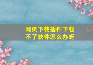 网页下载插件下载不了软件怎么办呀