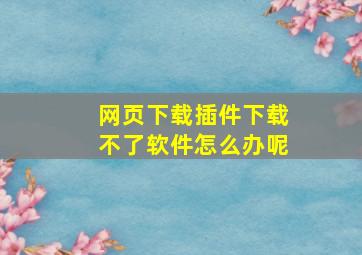 网页下载插件下载不了软件怎么办呢