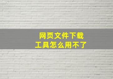 网页文件下载工具怎么用不了