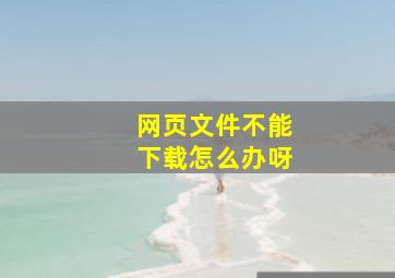 网页文件不能下载怎么办呀