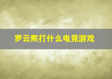 罗云熙打什么电竞游戏