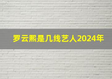 罗云熙是几线艺人2024年