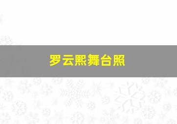 罗云熙舞台照