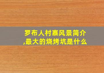 罗布人村寨风景简介,最大的烧烤坑是什么