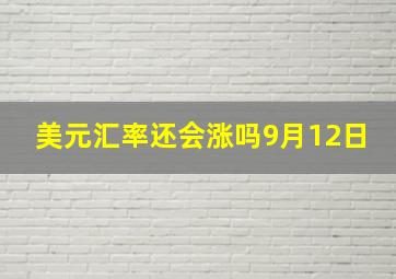 美元汇率还会涨吗9月12日