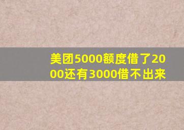 美团5000额度借了2000还有3000借不出来