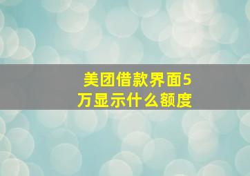 美团借款界面5万显示什么额度