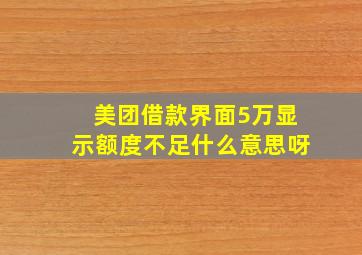 美团借款界面5万显示额度不足什么意思呀