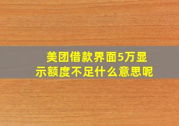 美团借款界面5万显示额度不足什么意思呢