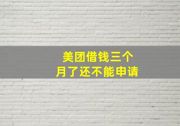 美团借钱三个月了还不能申请