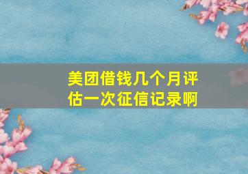 美团借钱几个月评估一次征信记录啊