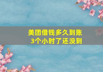 美团借钱多久到账3个小时了还没到