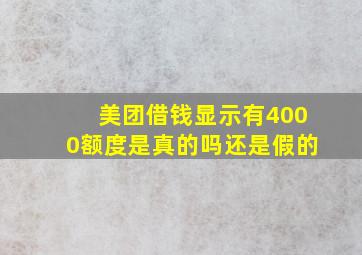 美团借钱显示有4000额度是真的吗还是假的