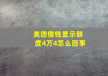 美团借钱显示额度4万4怎么回事