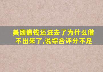 美团借钱还进去了为什么借不出来了,说综合评分不足