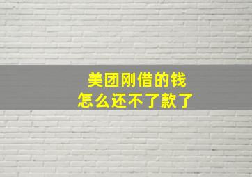 美团刚借的钱怎么还不了款了