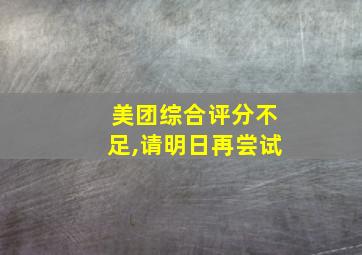 美团综合评分不足,请明日再尝试