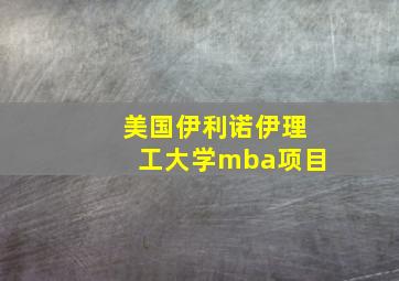 美国伊利诺伊理工大学mba项目