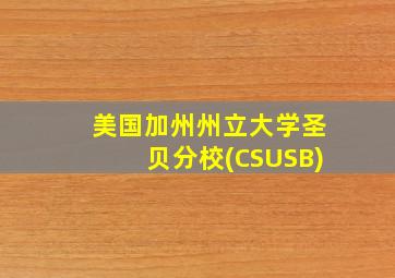 美国加州州立大学圣贝分校(CSUSB)