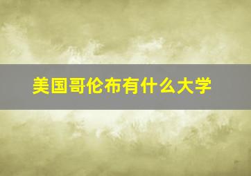 美国哥伦布有什么大学