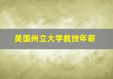 美国州立大学教授年薪