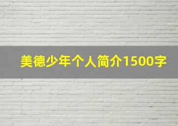 美德少年个人简介1500字