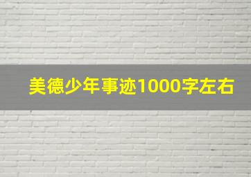 美德少年事迹1000字左右