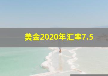 美金2020年汇率7.5