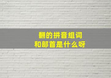 翻的拼音组词和部首是什么呀