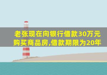 老张现在向银行借款30万元购买商品房,借款期限为20年