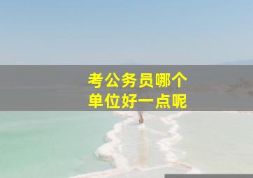 考公务员哪个单位好一点呢