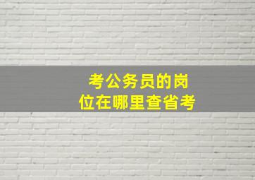 考公务员的岗位在哪里查省考