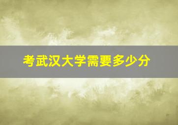 考武汉大学需要多少分