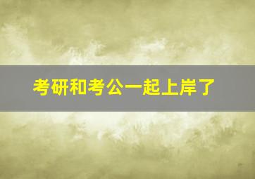 考研和考公一起上岸了