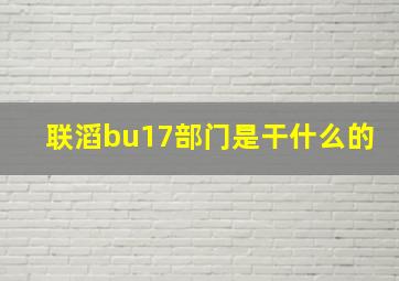 联滔bu17部门是干什么的