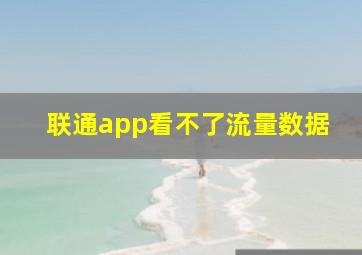 联通app看不了流量数据